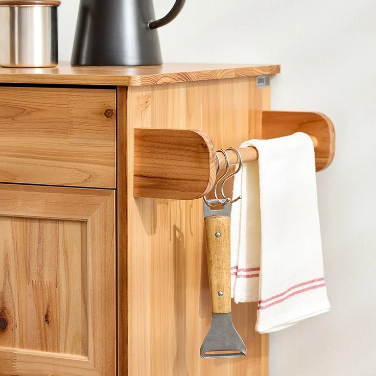 SoBuy FKW45-N Küchenwagen, Massivholz, Lackiert, Hellbraun, 75 x 86 x 38 cm – Bild 8