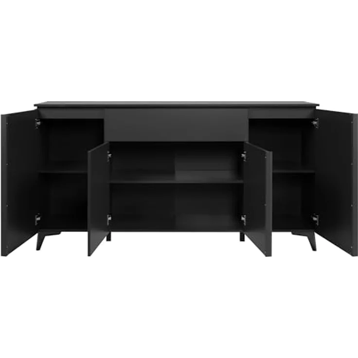 Newroom Sideboard Lumaro, Schwarz Kommode Modern Minimalitisch Modern Highboard Anrichte Wohn... – Bild 4
