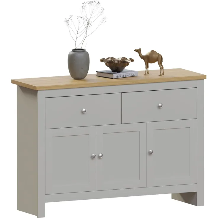 Amazon-Marke: Vida Designs Schubladenboxen, MDF, Spanplatte und Melaminfurnier, Weiß, 3 Schubladen 1 Tür, 35T x 117B x 82H cm