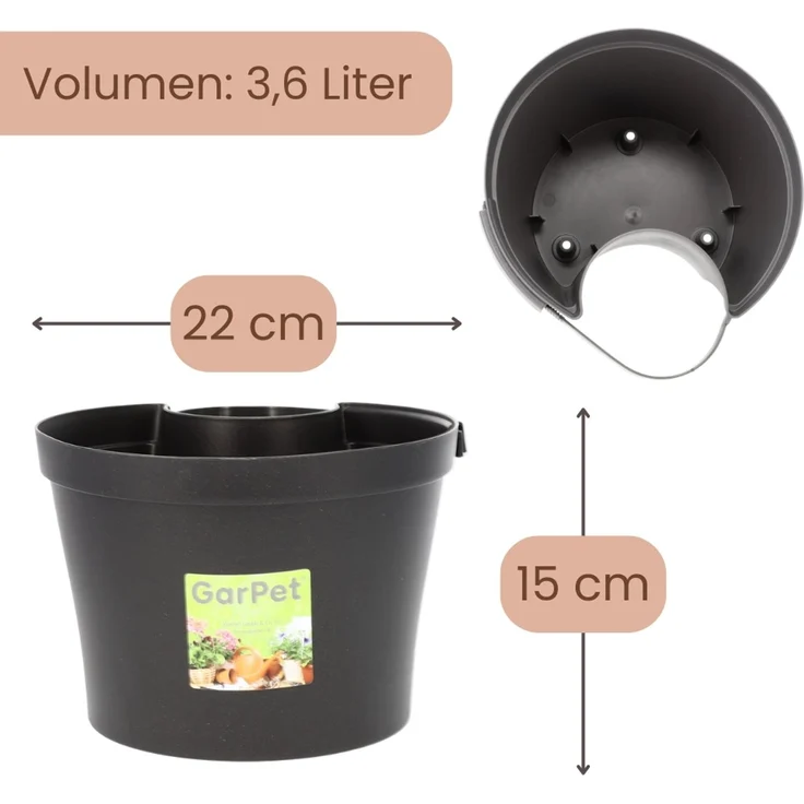 GarPet Blumentopf Blumentopf für Regenrohr Fallrohr Blumentopf Regenrohr Pflanzengefäß – Bild 2