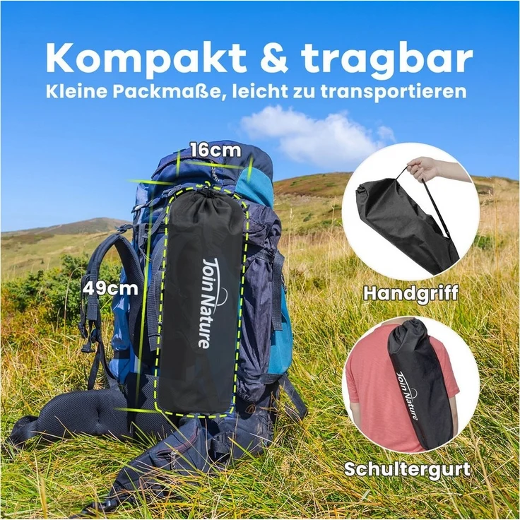 HOMECALL Feldbett Ultraleichtes Campingbett lappbar Faltbetten für Erwachsene für Zelten (Campingliege 150 kg Belastbar) für Zelten, Wandern, Outdoor, Büro Mittagspause, Gästebett Join Nature – Bild 3