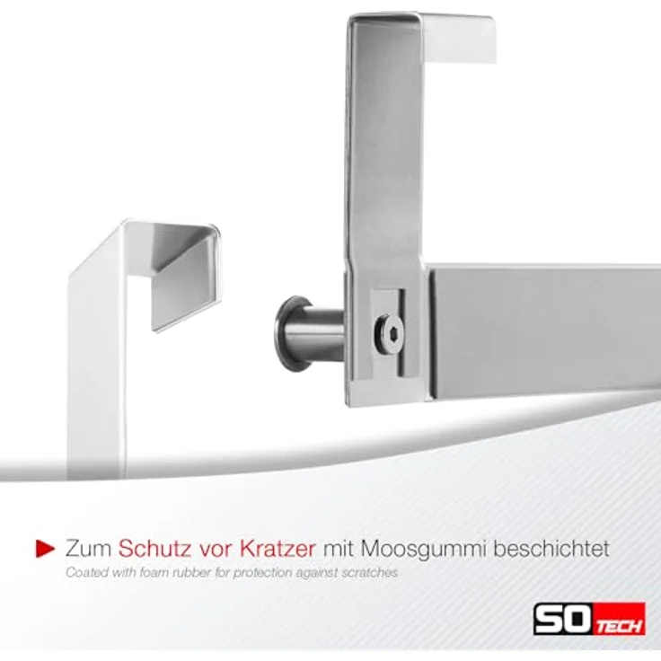 SO-TECH® Garderobenleiste Türgarderobe LINEA mit 6 Haken echt Edelstahl Türhaken (1 St) – Bild 6