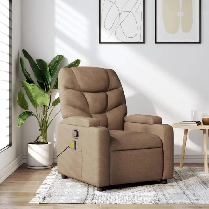 vidaXL Massagesessel Braun Stoff 372457
