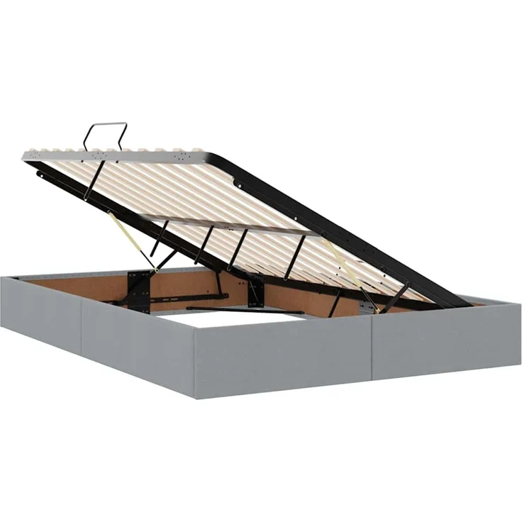 vidaXL LED-Speicherbett mit Matratze Hellgrau 140 x 200 cm Stoff 3371148 – Bild 7