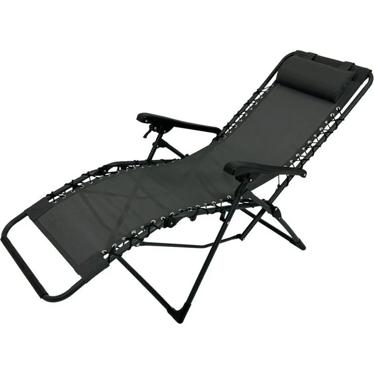 DEGAMO Relaxsessel NIZZA, Kunstgewebe 2*1 grau, stufenlos verstellbar, faltbar – Bild 2