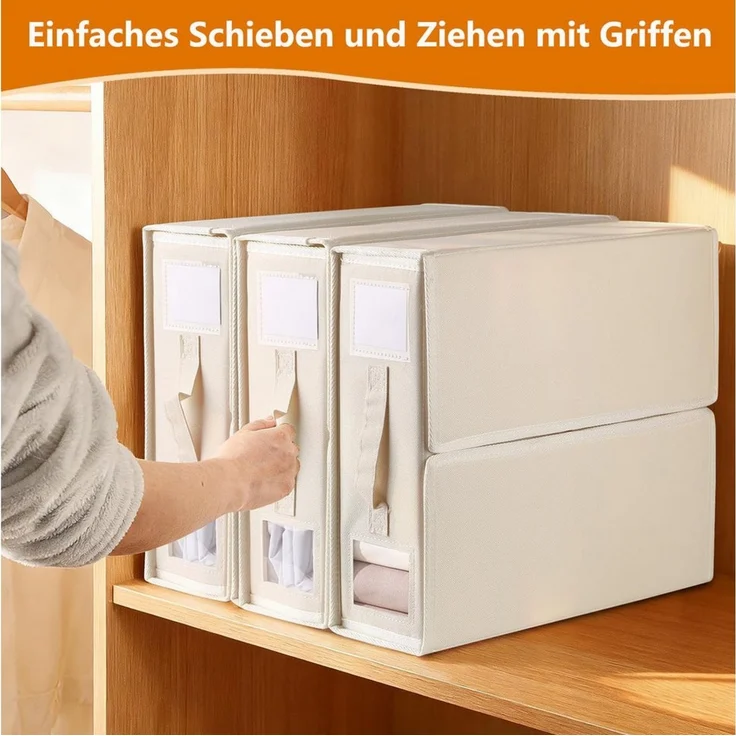 FOUORTUNATE-BEE Organizer 2 Stück Bettwäsche-Organizer, Faltbare Aufbewahrungstaschen (für Bettlaken, Aufbewahrungsbox aus Oxford-Stoff für Kleiderschrank, Unterbett und Schubladen, 2 St) – Bild 4