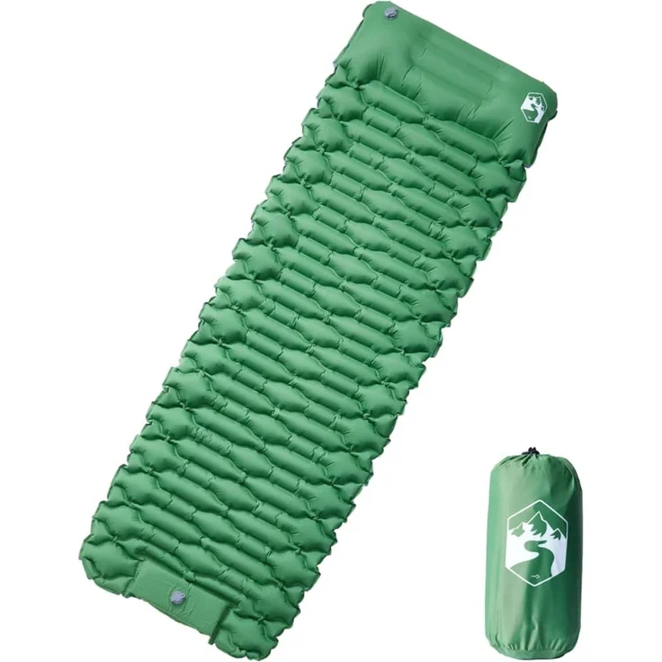 vidaXL Isomatte mit Integriertem Kissen Selbstaufblasend, 193 x 66 x 6 cm – Bild 1