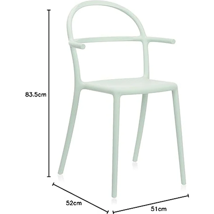 Kartell Generic C Armlehnstuhl, Plastik, Grün, 52 x 83.5 x 51 cm – Bild 4