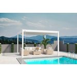 Weide Deluxe | Pergola Voll Aluminium freistehend | 3,6 x 4 M | Lamellendach weiß