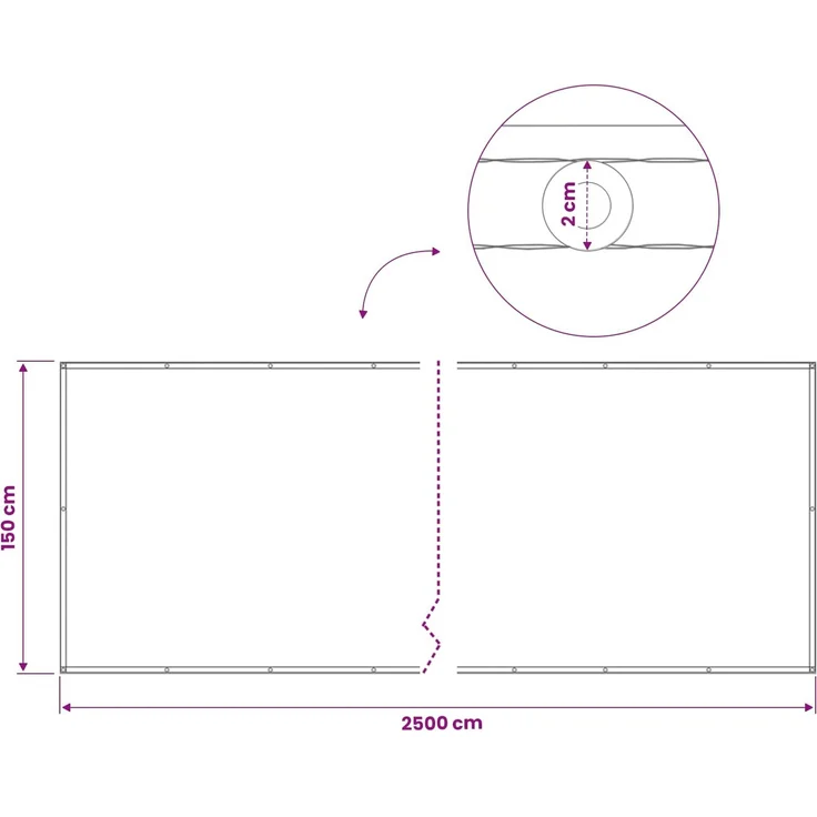 vidaXL Balkon-Sichtschutz 1,5 x 25 m Stoff mit PU-Beschichtung Taupe 42036784 – Bild 8