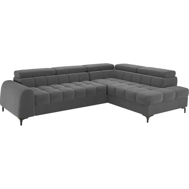 Selsey 'Arellio' Ecksofa rechts mit Schlaffunktion, L-Form, mit Bettkasten, Chenille Grau, 268 cm – Bild 1