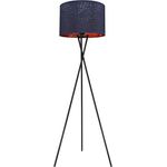 RGB LED Stehlampe, blau, Schwarz, Textil, App Steuerung, D 62 cm