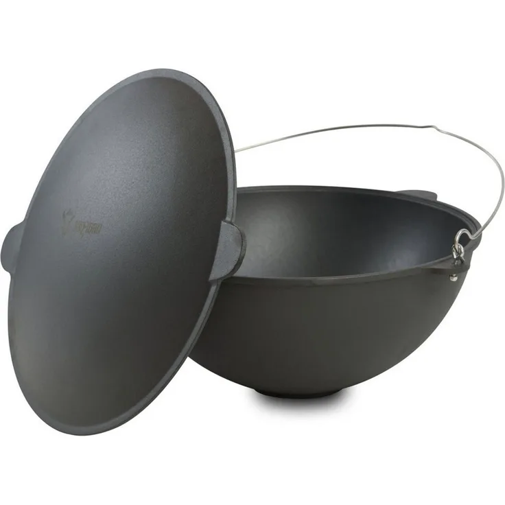 BBQ-Toro Kochtopf Kazan, Gusseisen Topf, 27 Liter, Grillwok preseasoned, Gusseisen, preseasoned