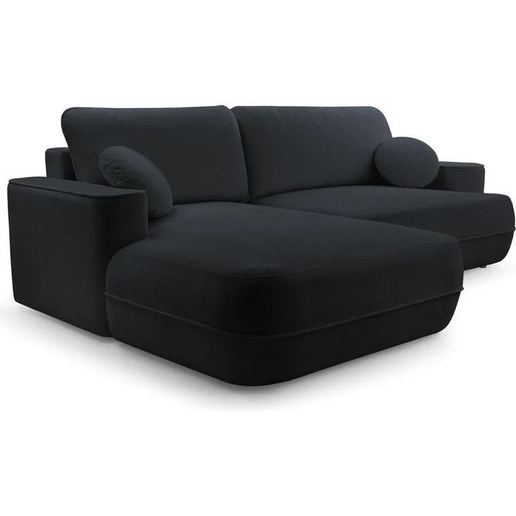 Selsey 'Fuerro' Ecksofa mit Schlaffunktion, Bettkasten, Ottomane links,Strukturstoff wasserabweisend, Schwarz – Bild 5