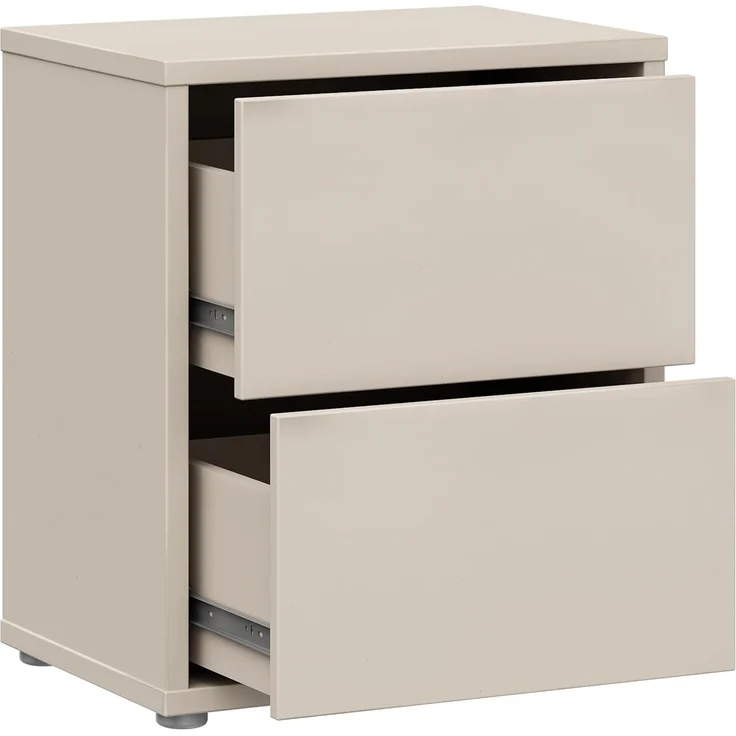 Forte Alice Springs Kommode 50, moderner Nachttisch, Beistelltisch, 2 Schubladen, Schlafzimmer, Wohnzimmer, Holzwerkstoff, Kaschmir Beige, 49,8 cm breit x 57,5 cm hoch x 34,9 cm tief – Bild 5