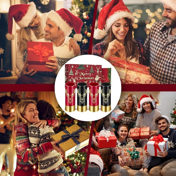 Schnapsgläser Hirschkopf Plastik 4 Schwarz Rot Weihnachtskiste – Bild 4