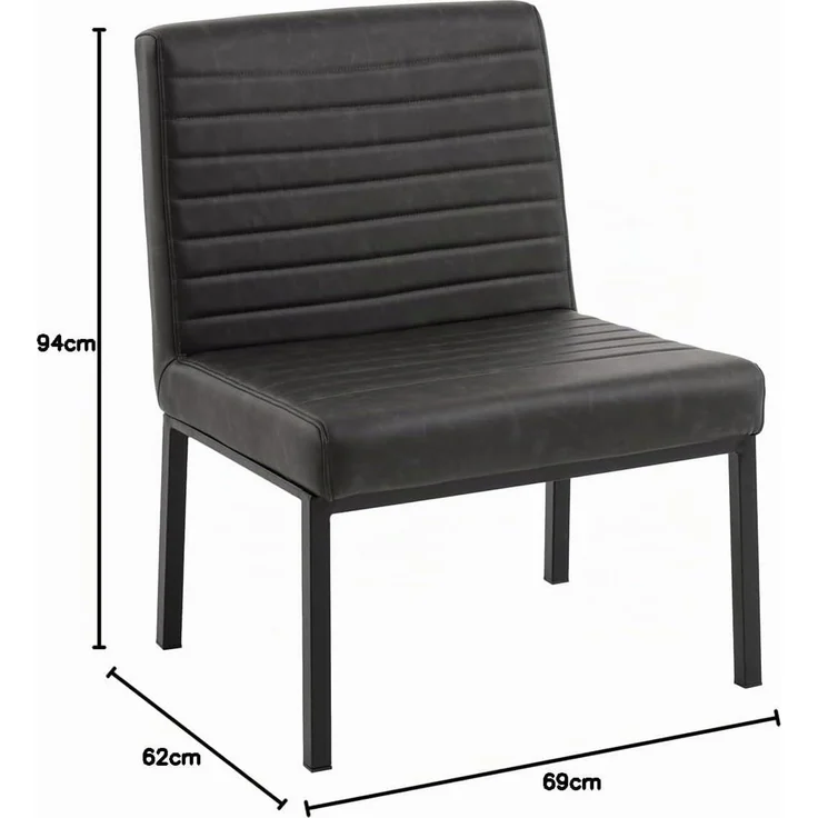 Wingston XXL Stuhl 69x94x62cm Kunstleder grau bis 250kg Stabil Komfortabel Pflegeleicht Cooles Design Perfekt für starke Leute – Bild 2