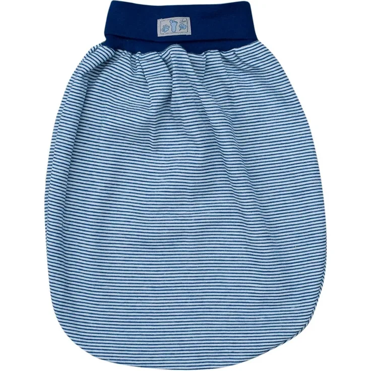 Lilano, Schlafsack/Pucksack mit Nabelbund, Merinowolle (kbT), Seide, 210 g/m² (Marine/Natur)