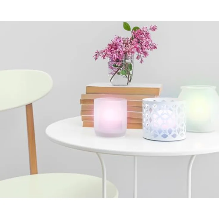 SECURIT – Wiederaufladbares LED-Teelicht-Set Amsterdam RGB – Kabellos – Magnetisch – Für Bar, Café, Restaurant – 13 Farben – 12 Kerzen, Fernbedienung, Basis, Ladekabel inklusive – Bild 8