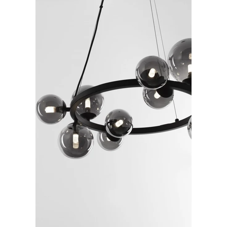 Nova Luce 9028855 ODILLIA Pendelleuchte 11-flammig Schwarz Rauchglas G9 – Bild 5