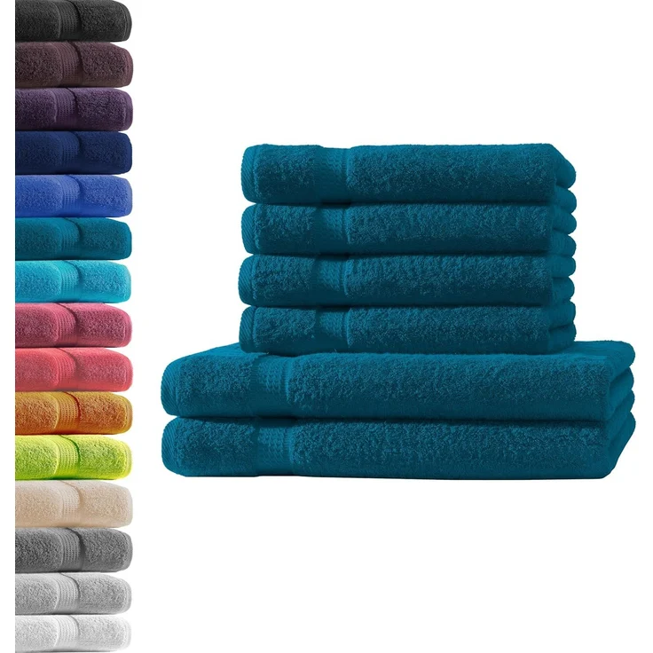 Hometex Premium Textiles Handtuch in Premium Qualität 500 g/m², Feinster Frottier-Stoff 100% Baumwolle, 2x Duschtuch + 4x Handtuch, weich, saugfähig, extra schwer & flauschig - TEST BILD TOP MARKE 2025 – Bild 1