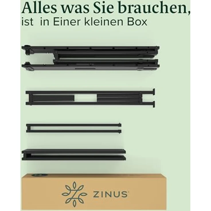 Zinus Caleb Bett 140x200 cm - Höhe 36 cm mit Stauraum unter dem Bett - Metall-Plattformbettrahmen - Klappbarer Bettrahmen - Schwarz – Bild 10