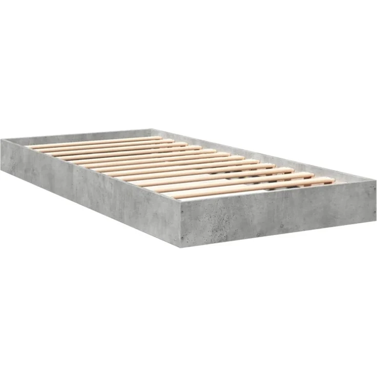 vidaXL Bettgestell Betongrau 90x200 cm Holzwerkstoff 842066 – Bild 4