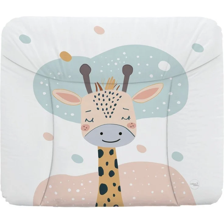 Ceba Baby® weiche Wickelauflage 75x72 cm - Baby Wickelunterlage- Wickeltischauflage für Junge und Mädchen - Wasserdicht, abwaschbar - OEKO-TEX® Standard 100 - Made in EU -Träumende Giraffe – Bild 1
