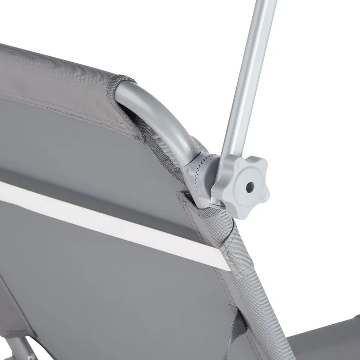 tectake Gartenliege Sonnenliege 4-stufig mit Kopfpolster, 1, 1 St, 1tlg, klappbar