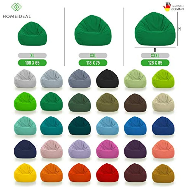HomeIdeal - Sitzsack XXL Bodenkissen für Erwachsene & Kinder - Geeignet für Gaming oder Entspannen - Indoor wie Outdoor da er Wasserfest ist - mit EPS Perlen, Farbe:Hellblau, Größe:XXL – Bild 7