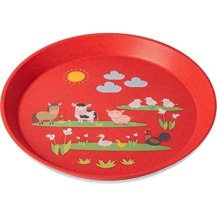 Koziol kleiner Teller Connect Plate Farm, Speiseteller, Kunststoff, Organic Red, 20. 5 cm, 1422676