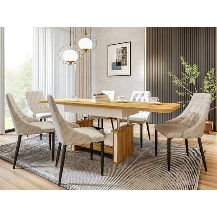 designimpex Couchtisch Design DA-555 Schublade höhenverstellbar ausziehbar Tisch – Bild 9
