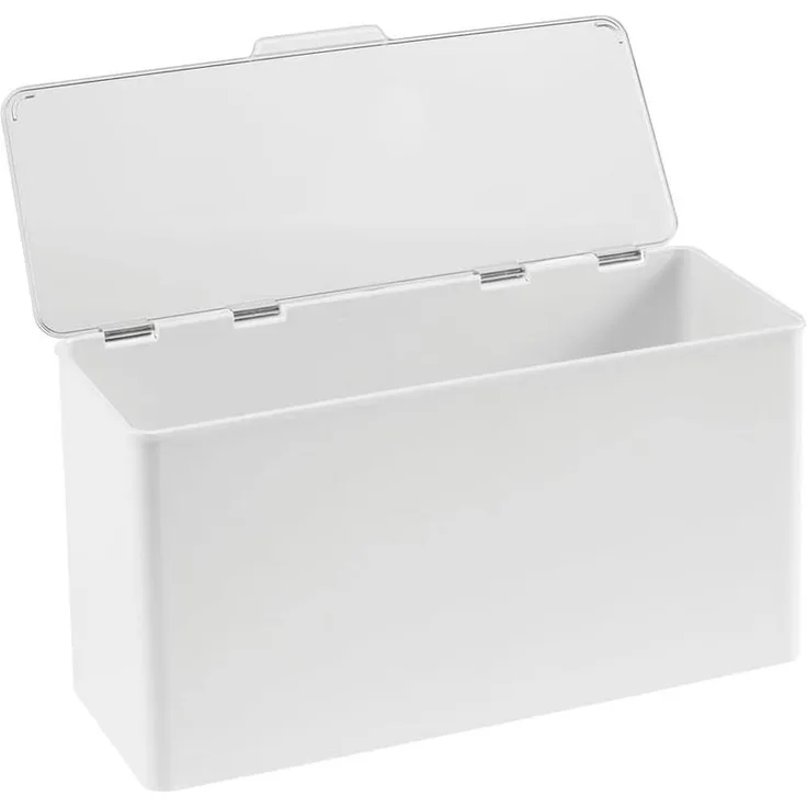 Ordnungsbox Plastikbox + Deckel Organizer mDesign stapelbar weiß/transparent
