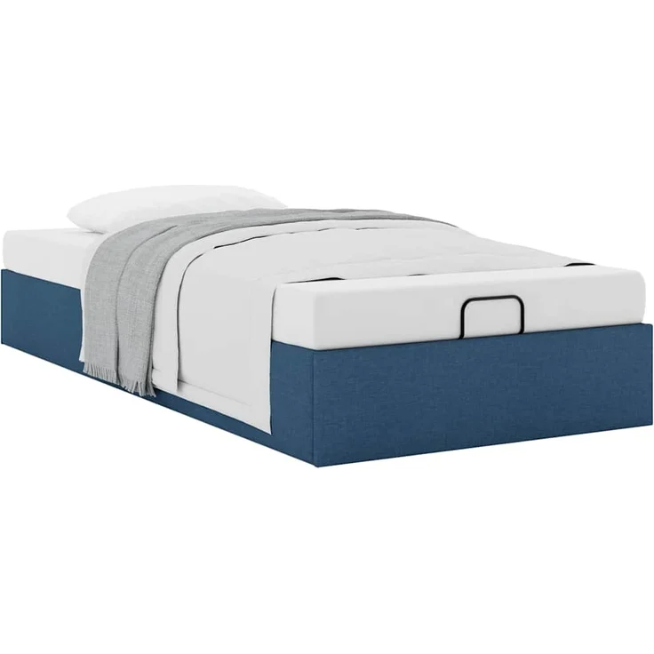 vidaXL Ottoman-Bett ohne Matratze Blau 100x200 cm Stoff 3310860 – Bild 4