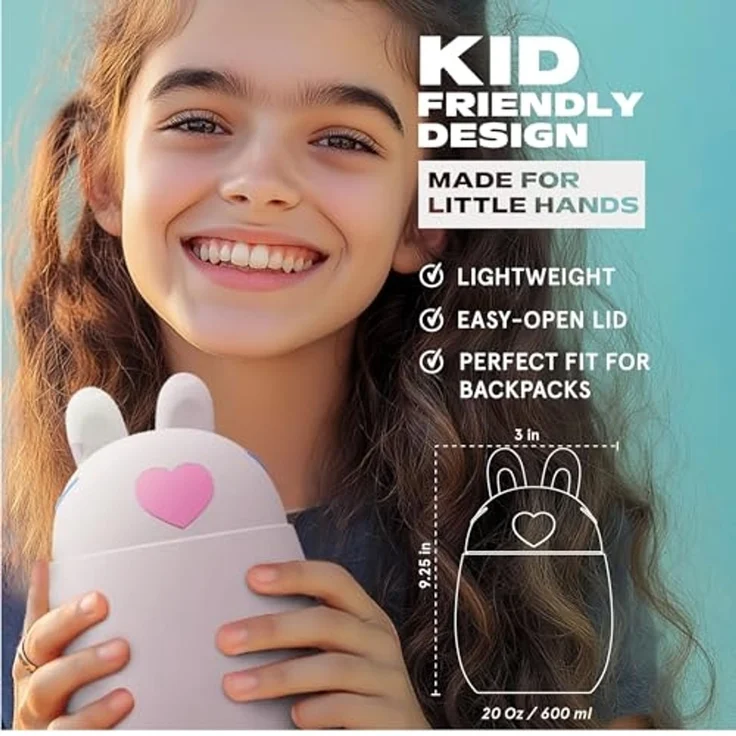 ASOBU Thermobehälter Asobu Bestie Thermobehälter 600 ml,Tier-Design isoliert auslaufsicher, 600 ml, isolierter Edelstahl, auslaufsicher, spülmaschinengeeignet – Bild 5