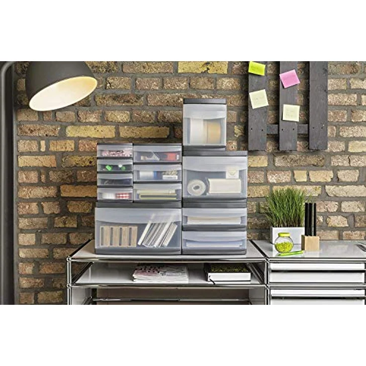 Rotho Schubladenbox Duo Systemix M 2 Schübe anthrazit – Bild 3