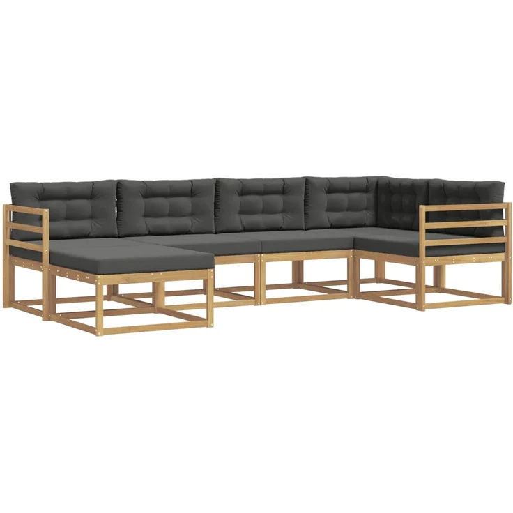 vidaXL Outdoor-Sofagarnitur 5 stk. 6-Sitzer Weiß und Anthrazit 3386676 – Bild 2