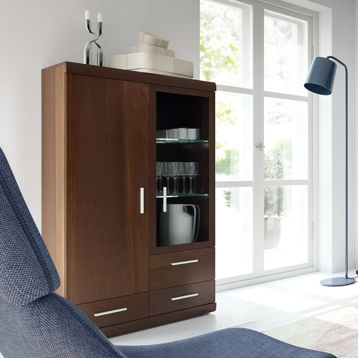 Highboard 80 cm Nussbaum IMPERIA-129 – Bild 3