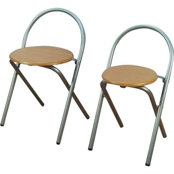 Klappstuhl 2er-Set "Artur", alu / buche