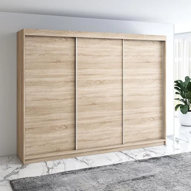 Schwebetürenschrank MERO 3-türig Schrank 200 cm Farbe: Sonoma – Bild 2