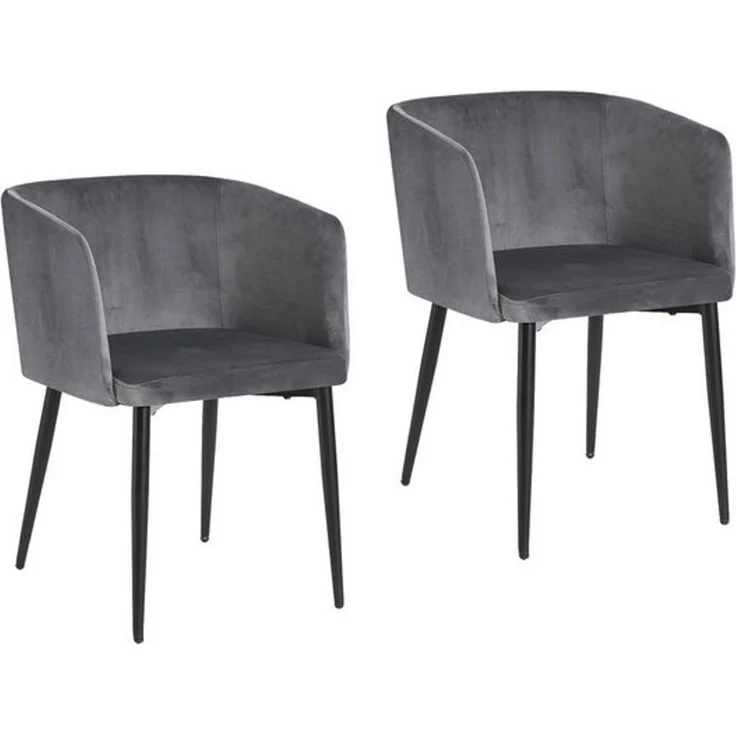 HTI-Living Esszimmerstuhl Stuhl Destin Velvet Grau (Set, 2 St), Esszimmerstuhl Samt – Bild 1