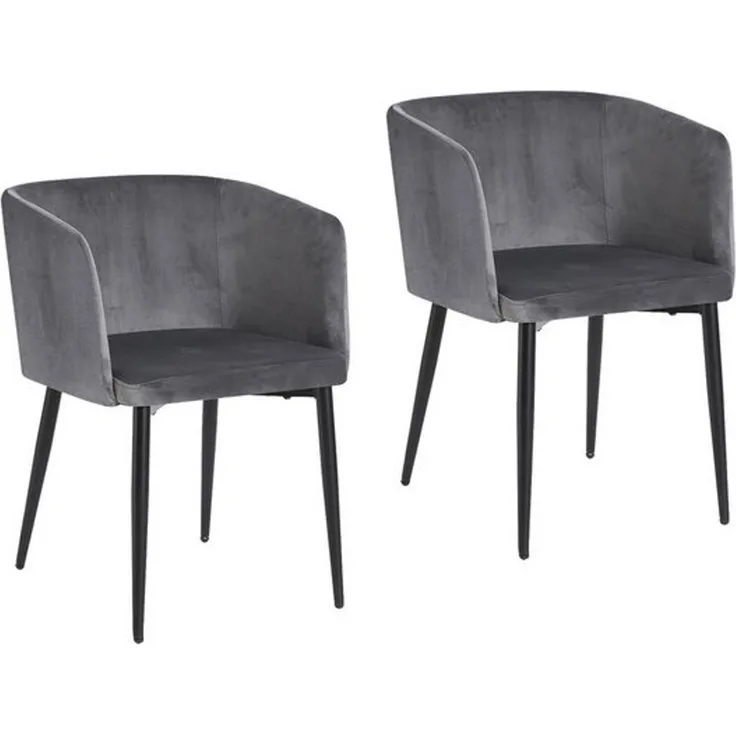 HTI-Living Esszimmerstuhl Stuhl Destin Velvet Grau (Set, 2 St), Esszimmerstuhl Samt