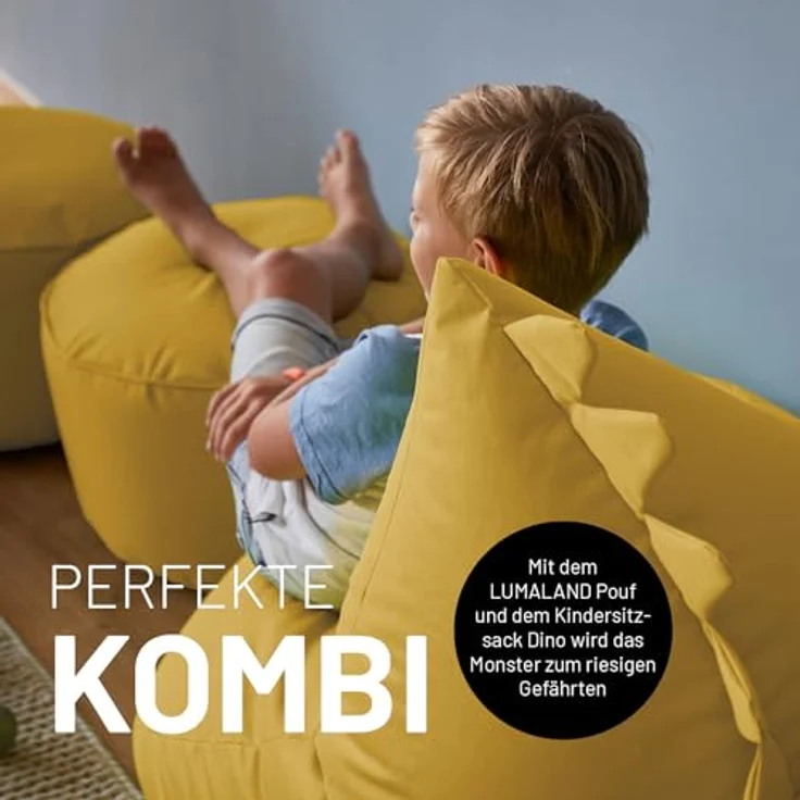 LUMALAND 'Animal Line Dino' Kindersitzsack, indoor & outdoor, Polyester senfgelb, 270 l – Bild 9