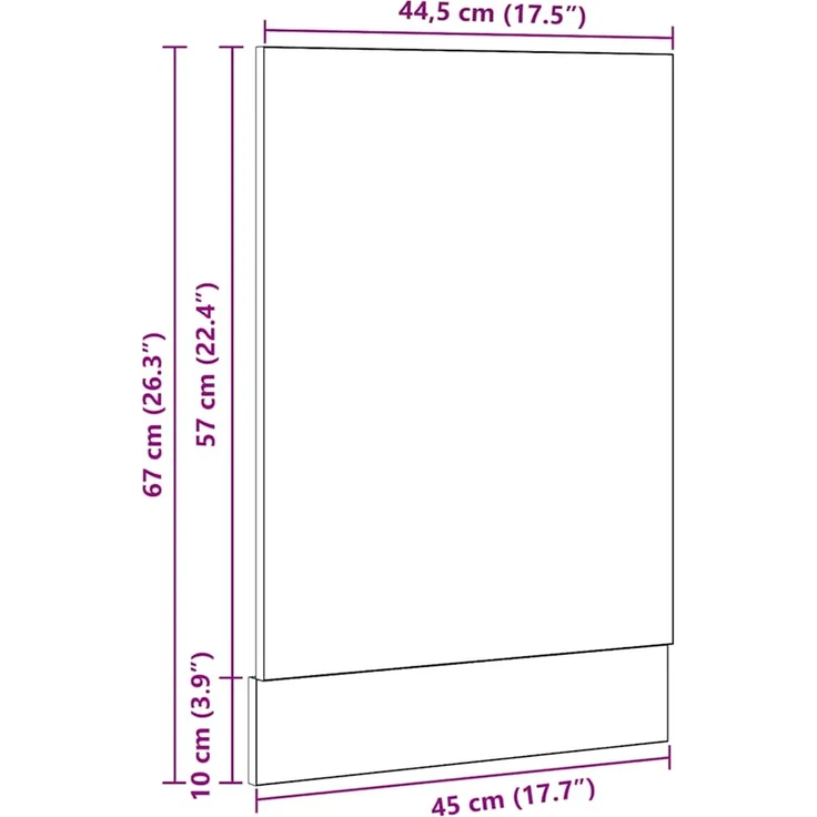 vidaXL Geschirrspülerblende Lyon Schwarz Eichen-Optik 45x1,5x67 cm 863150 – Bild 10