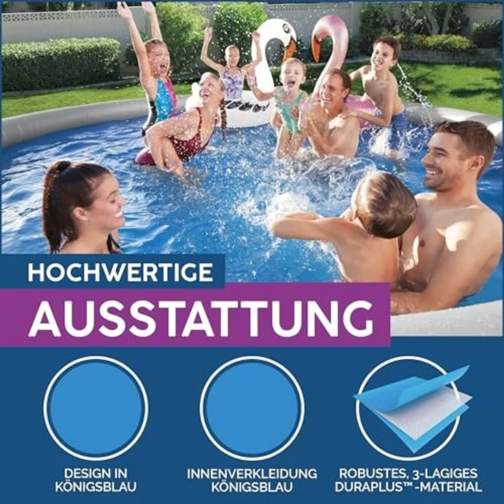 Bestway Fast Set Aufblasbarer Swimmingpool Rund 457x122 cm 93110 – Bild 5