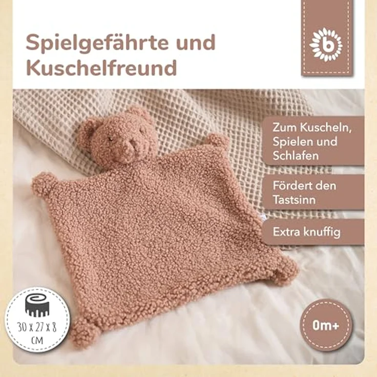BIECO Schnuffeltuch Bieco Schmusetuch Bär Mika aus Bouclé – Bild 3