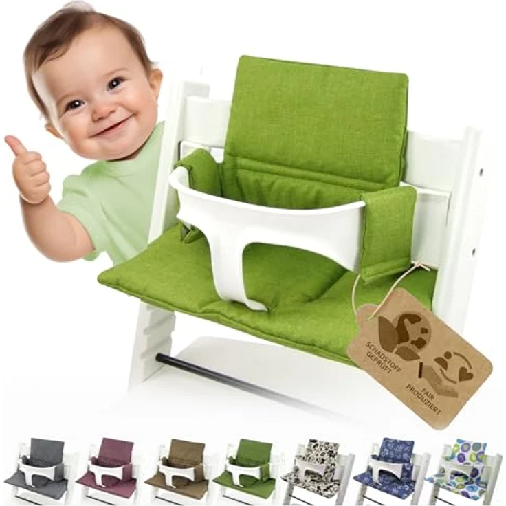 Ersatzbezug Sitzkissen kompatibel mit Stokke Tripp Trapp (org. hellgrün) | Bezug Kissen-Set Sitzverkleinerer, Mod. 2 – Bild 1