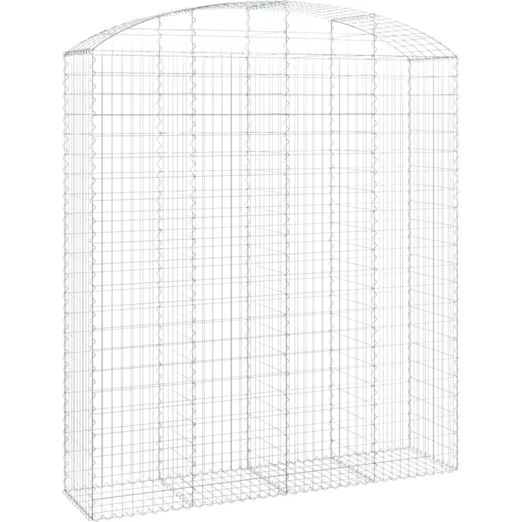 vidaXL Gabione mit Hochbogen 200x50x220/240 cm Verzinktes Eisen 153481 – Bild 2