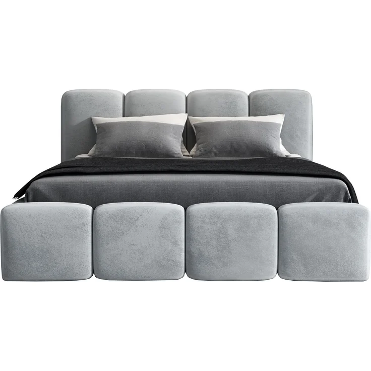 Polsterbett DONA 120x200 mit Matratze, Bettkasten und Lattenrost. Farbe: Silber 15 – Bild 2