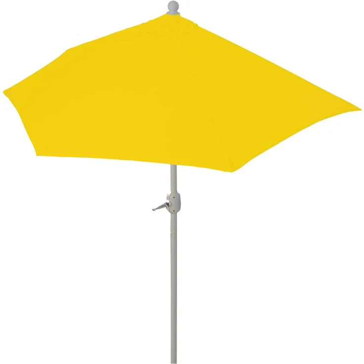 MCW Sonnenschirm Lorca Halbrund 2,7m UV 50+, Gelb, witterungsfest, mit Kurbelöffnung, ohne Ständer